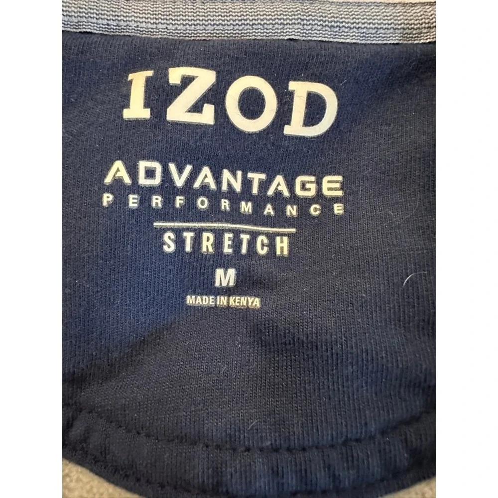 IZOD Preppy Advantage Performance Quarter Zip Pullover Sz:M Gray Stretch sporty